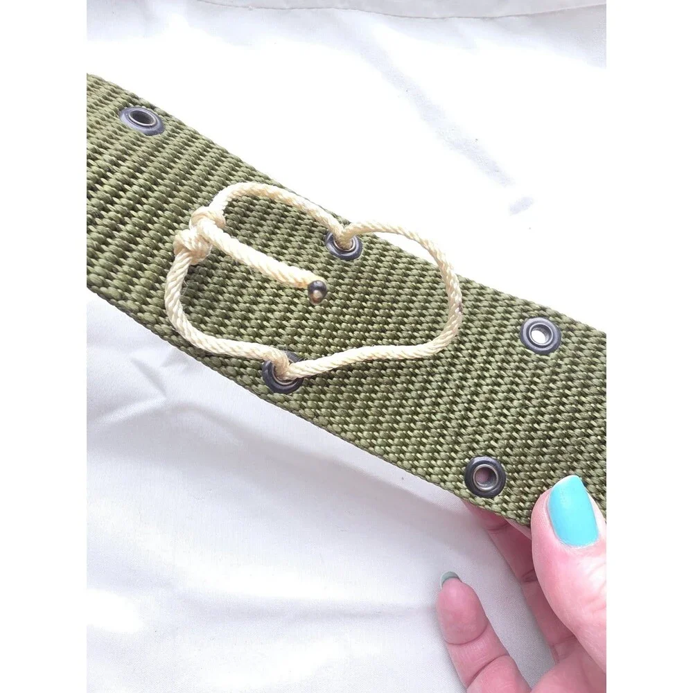 Lot of 2 U.S. Military Web Belts LC-2 ALICE & Vietnam Era Style OD Green Large